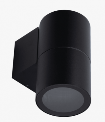 PIPER-1 BLACK WALL ROUND IP65 WITH E27 PAR30 LAMP